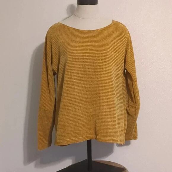 Chenault mustard yellow knit sweater size L - Picture 1 of 5